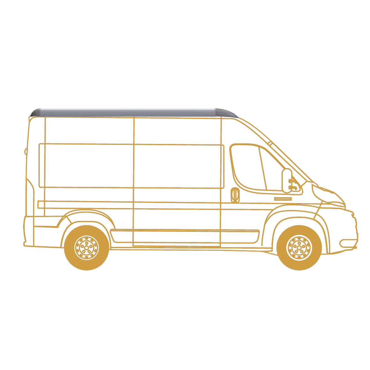 EuroCarry Reling dachowy STYLE 3930 mm, do pojazdu o długości 5998 mm