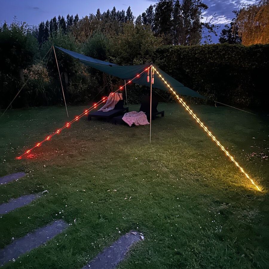 EuroTrail Podświetlana dekoracyjna lina odciągowa w kolorze pomarańczowym