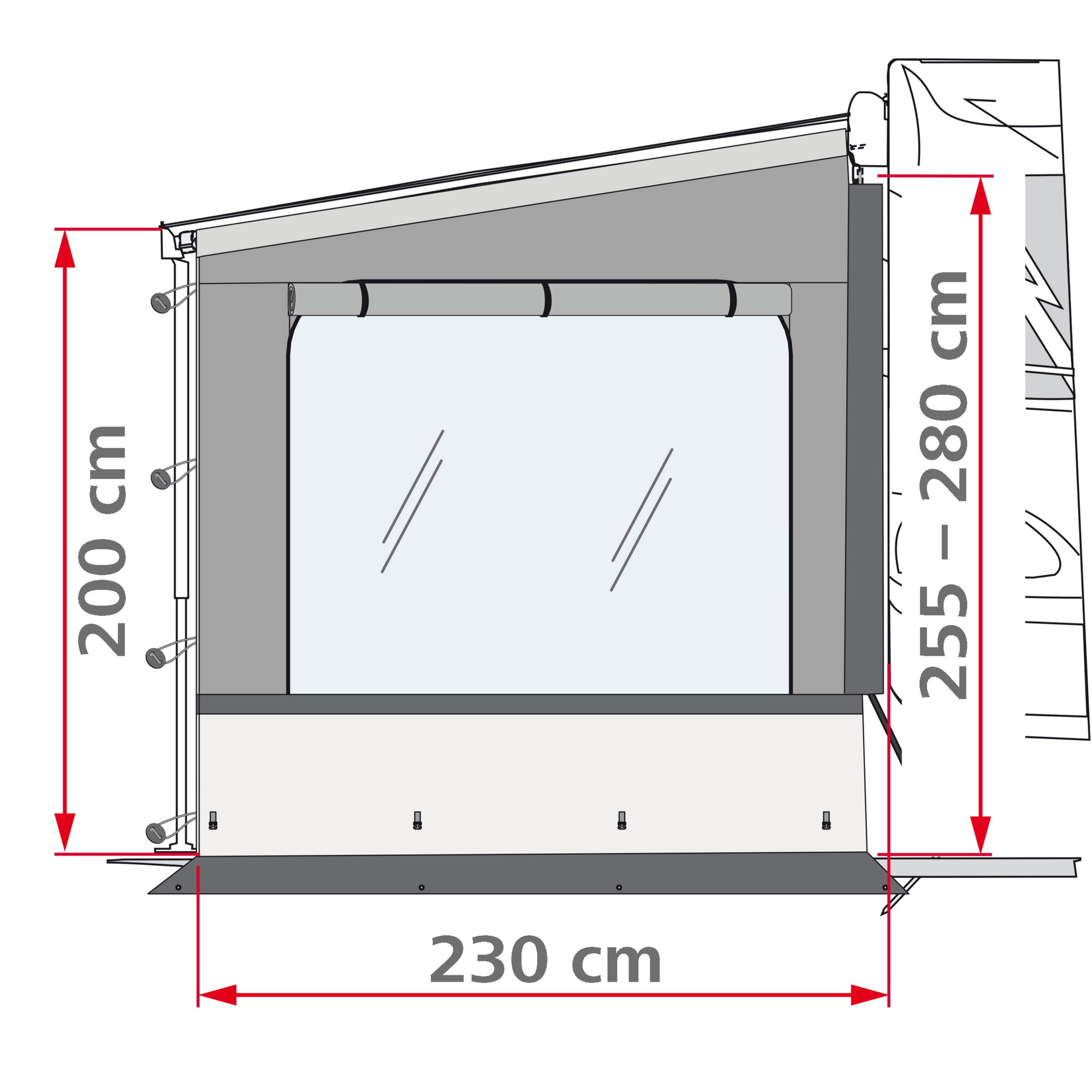 Fiamma Ściana boczna Bok W Pro Shade F45/F80s, prawa