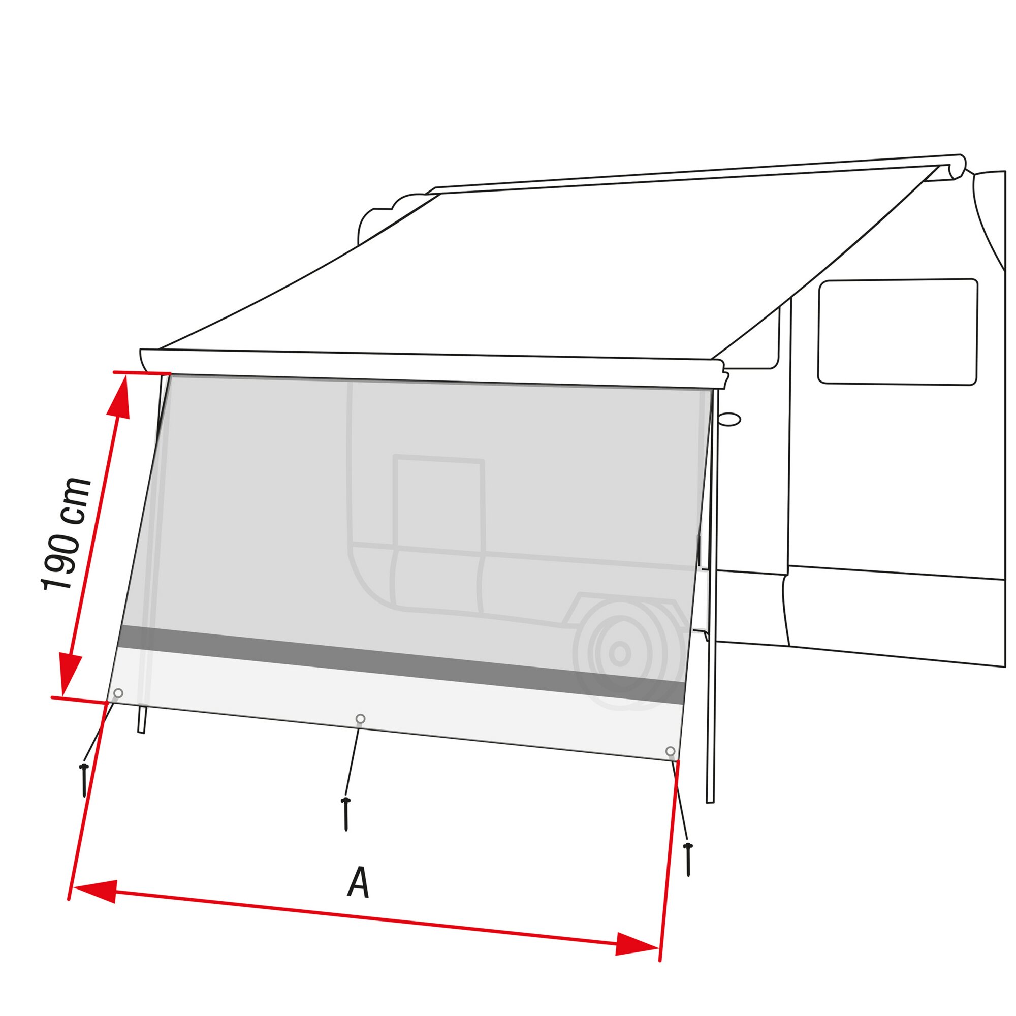 Fiamma Ściana przednia Sun View XL, 350