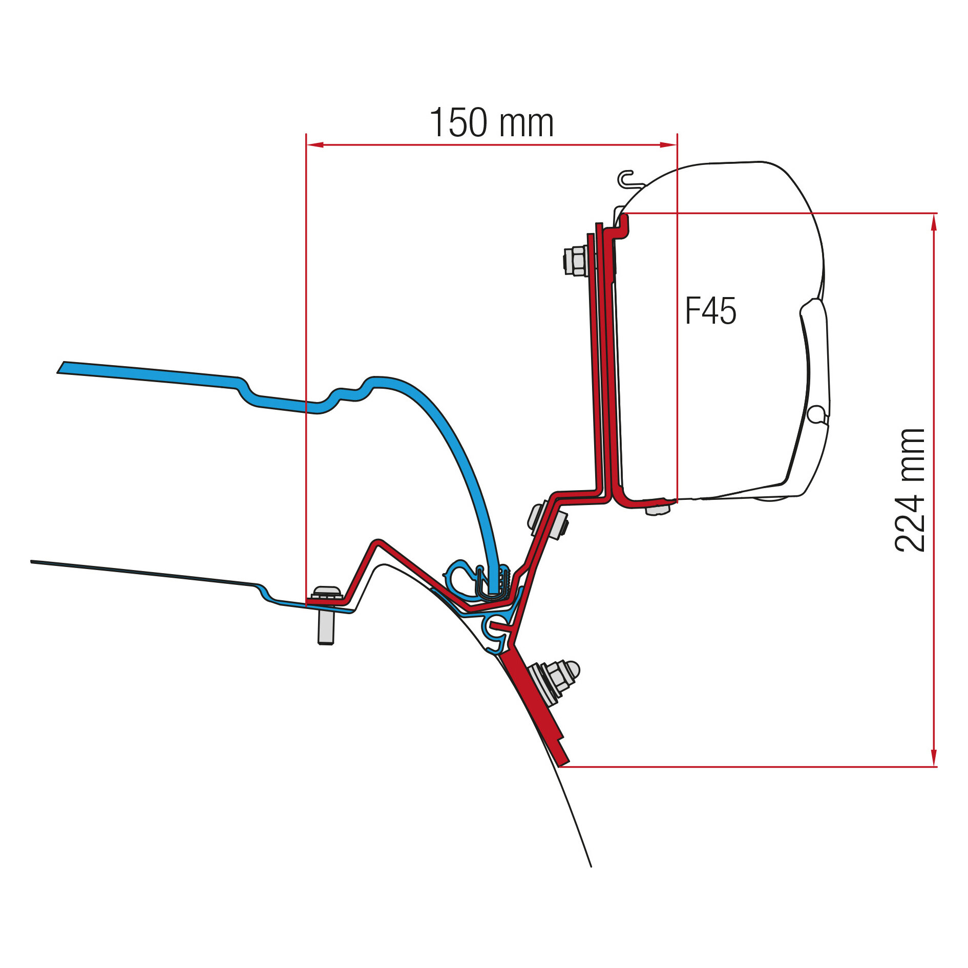 Fiamma Zestaw adapterów do markiz Klasa V Marco Polo od 2014 r. do F45/F45s/F35