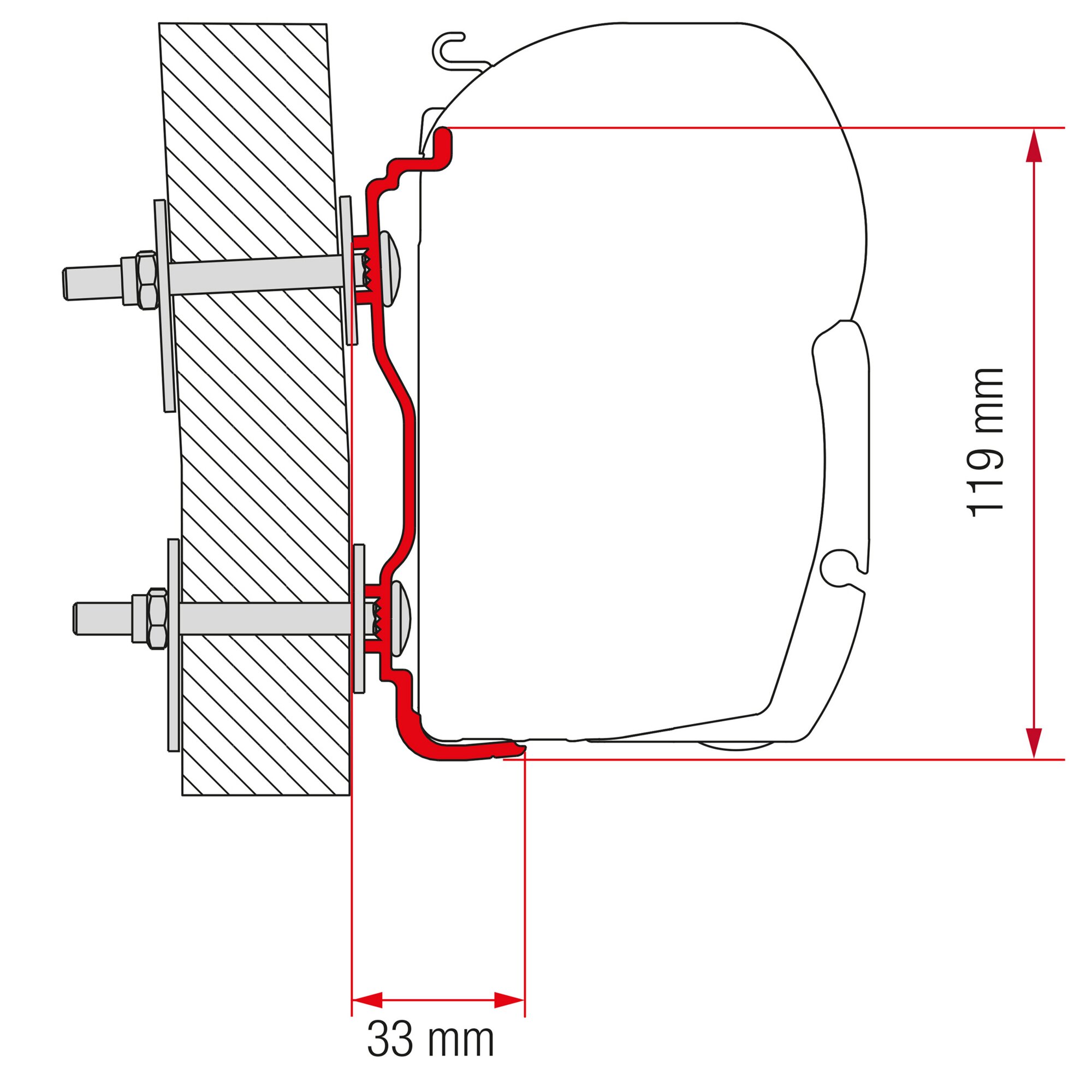 Fiamma Adapter do markizy Hymer z 2016 r., 300 cm