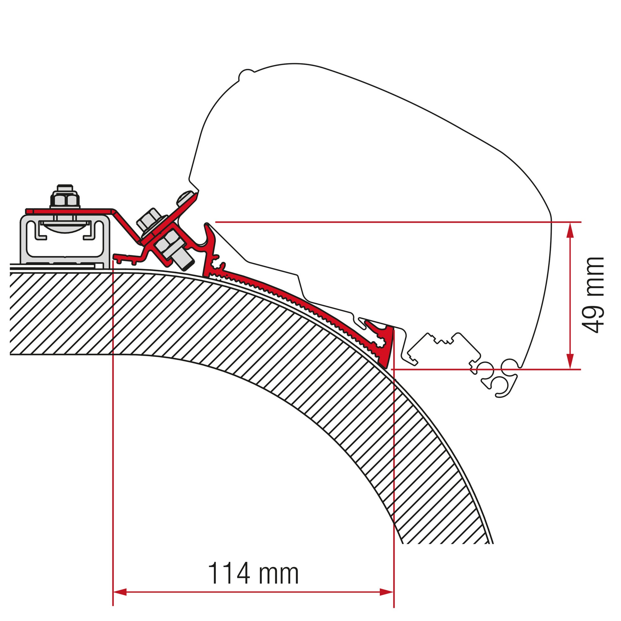Fiamma Adapter do markiz Rapido Distinction do F80/F65