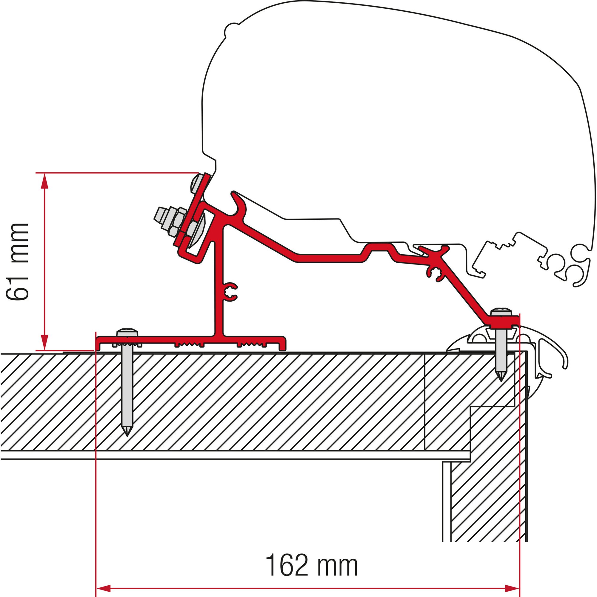 Fiamma Adapter do markizy na dach przyczepy kempingowej, 400 cm