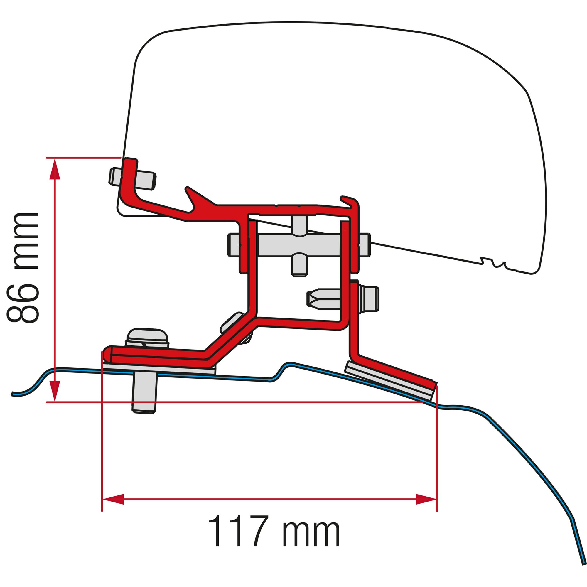 Fiamma Zestaw adapterów do markiz Ford Custom L2 do F40