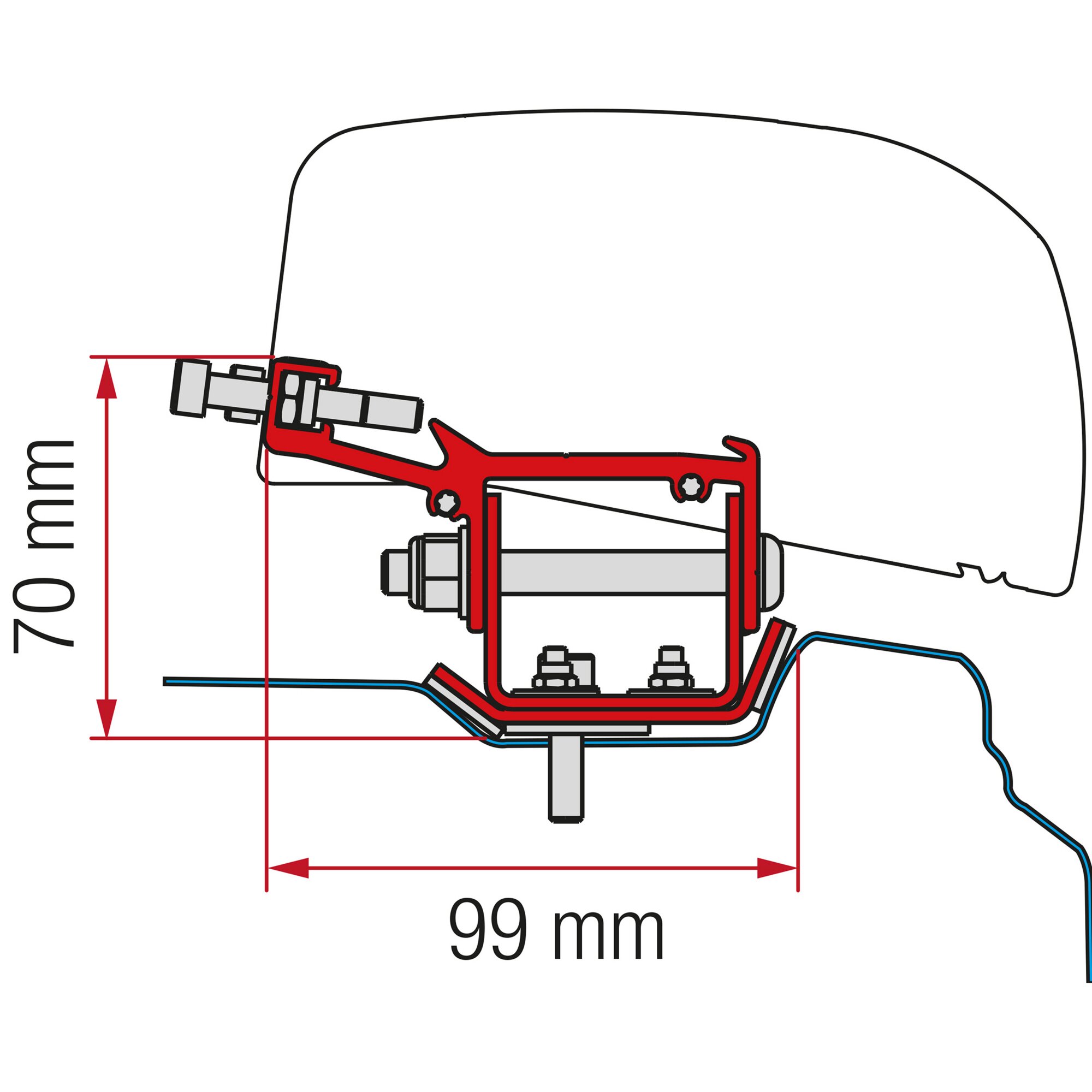 Fiamma Zestaw adapterów do markiz Renault Trafic L2 z 2014 roku