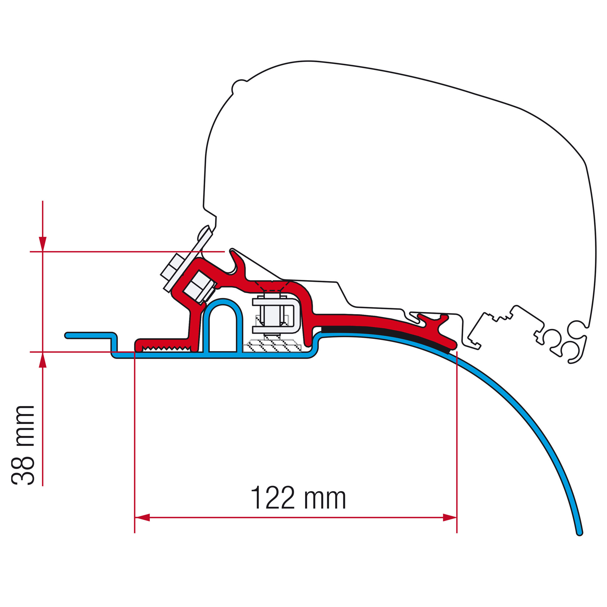 Fiamma Zestaw adaptera do markiz Fiat Ducato (≥ 1994 ≤ 2006 – niskoprofilowy)
