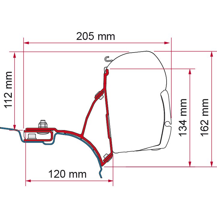 Fiamma Zestaw adapterów do markiz VW T5/T6 Multivan Transporter Głęboka czerń