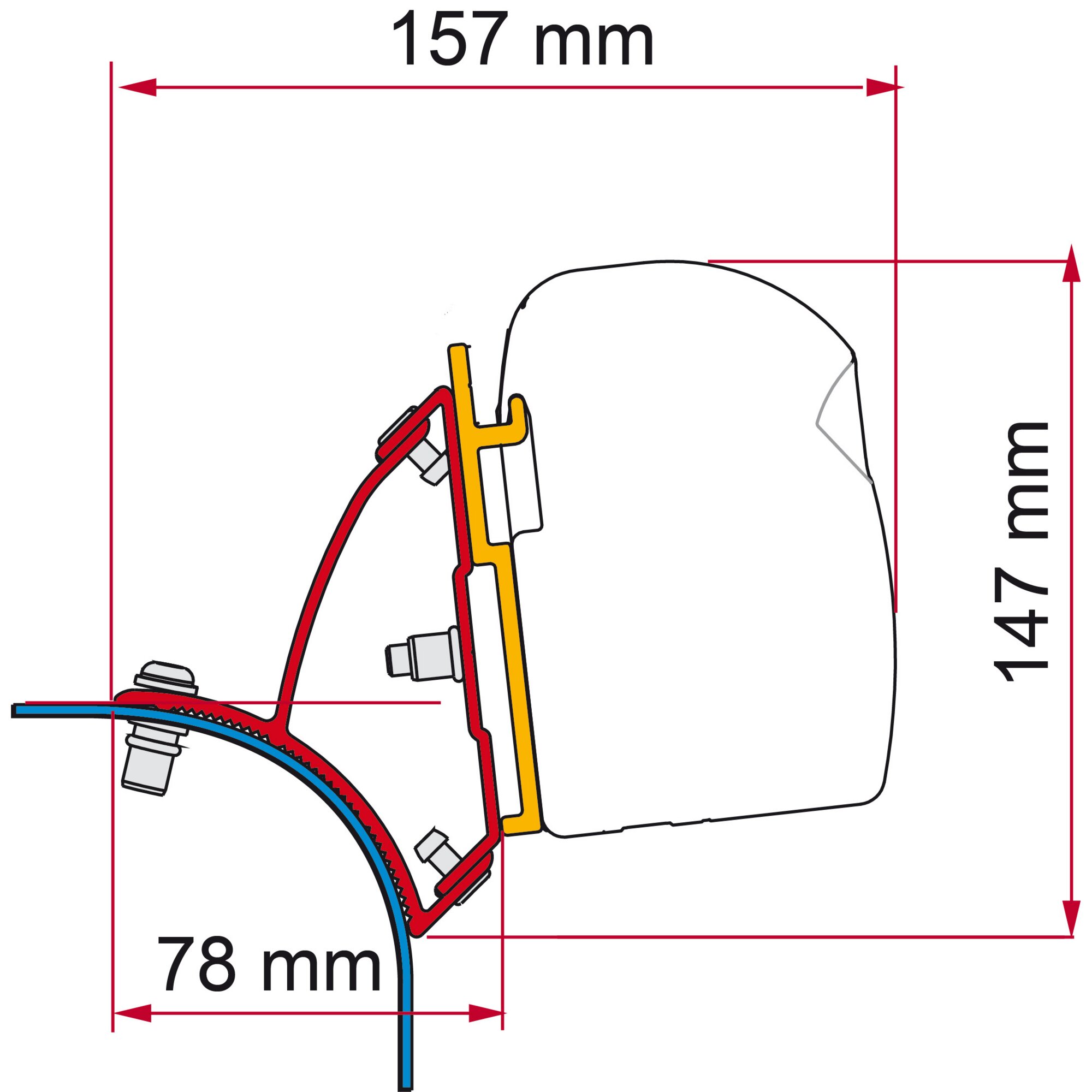 Fiamma Zestaw VW T5/T6 Pop-Top Głęboka czerń