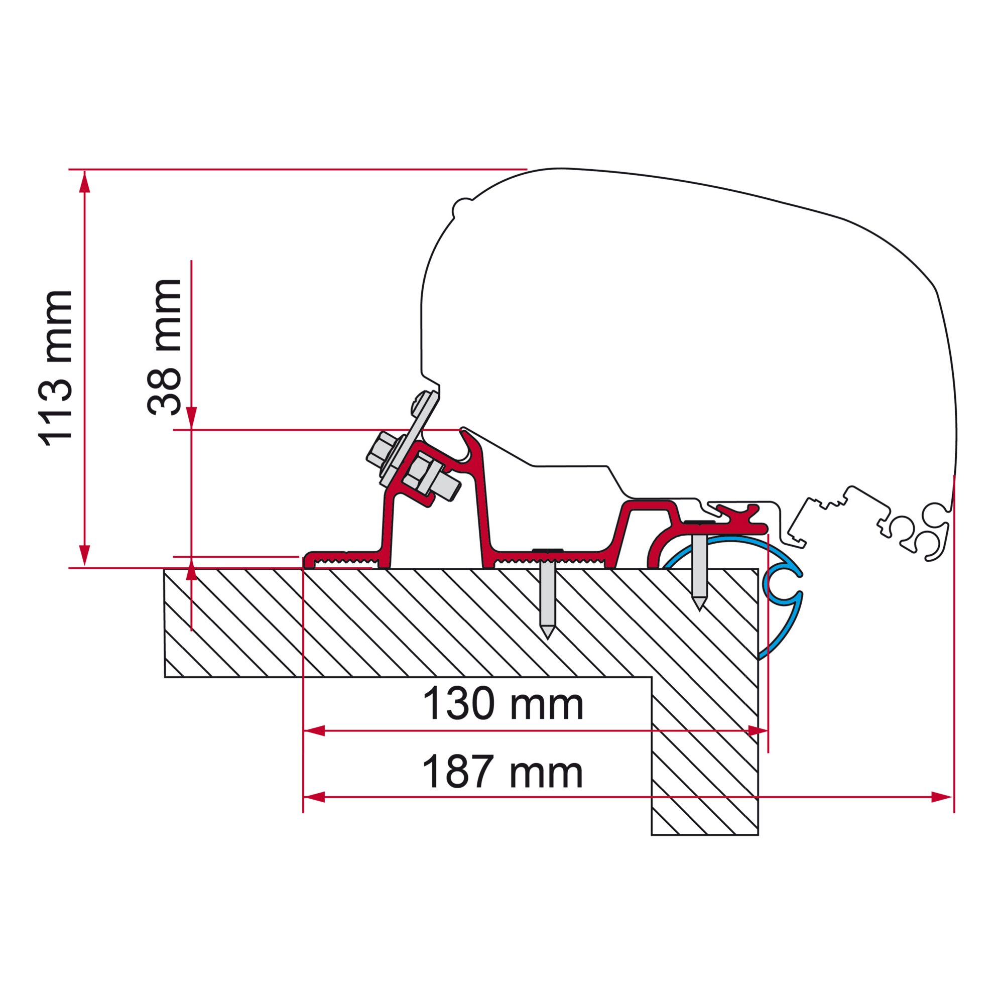 Fiamma Uniwersalny zestaw adapterów do przyczep kempingowych Standard, 340 cm