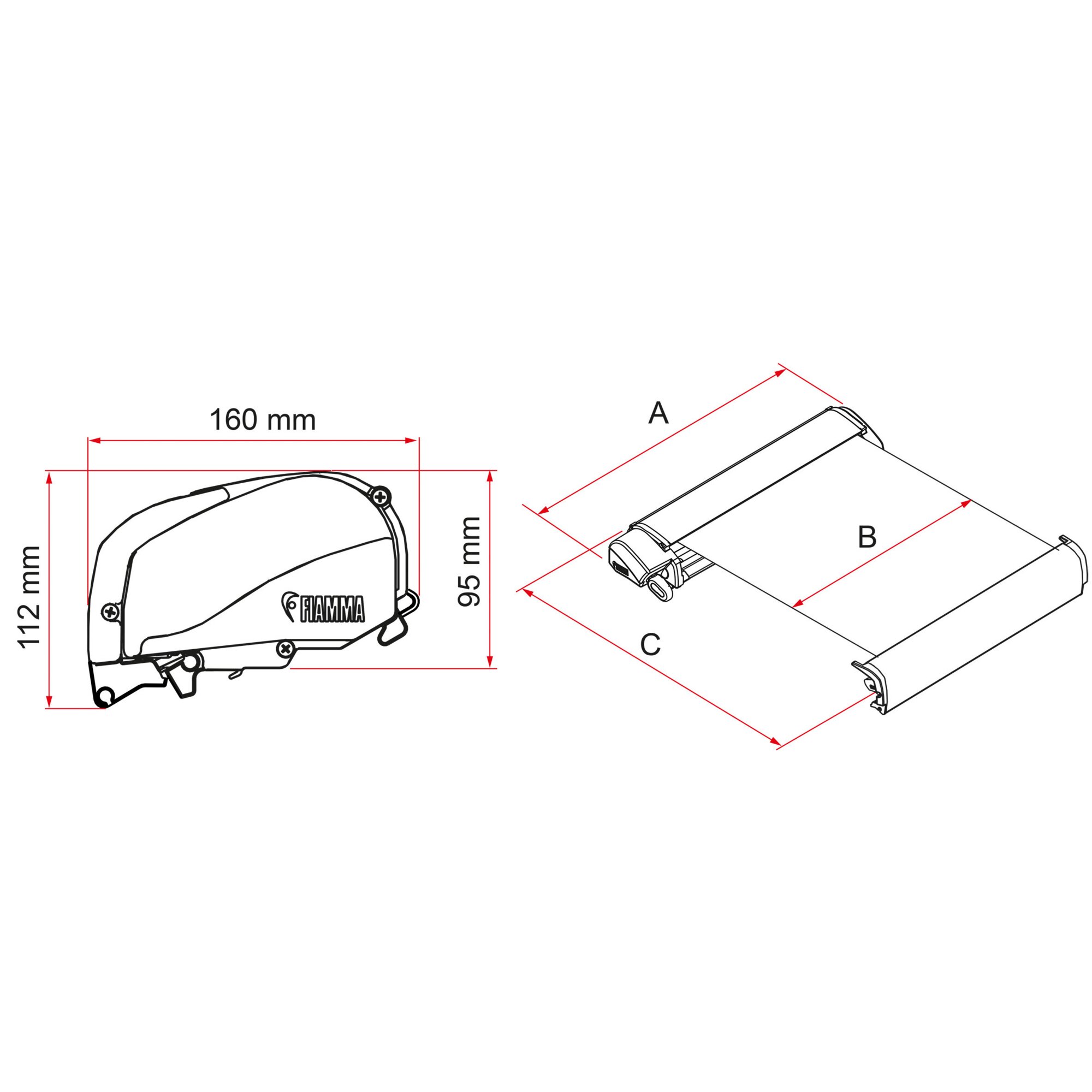 Fiamma Markiza F80, czarna, 425 cm