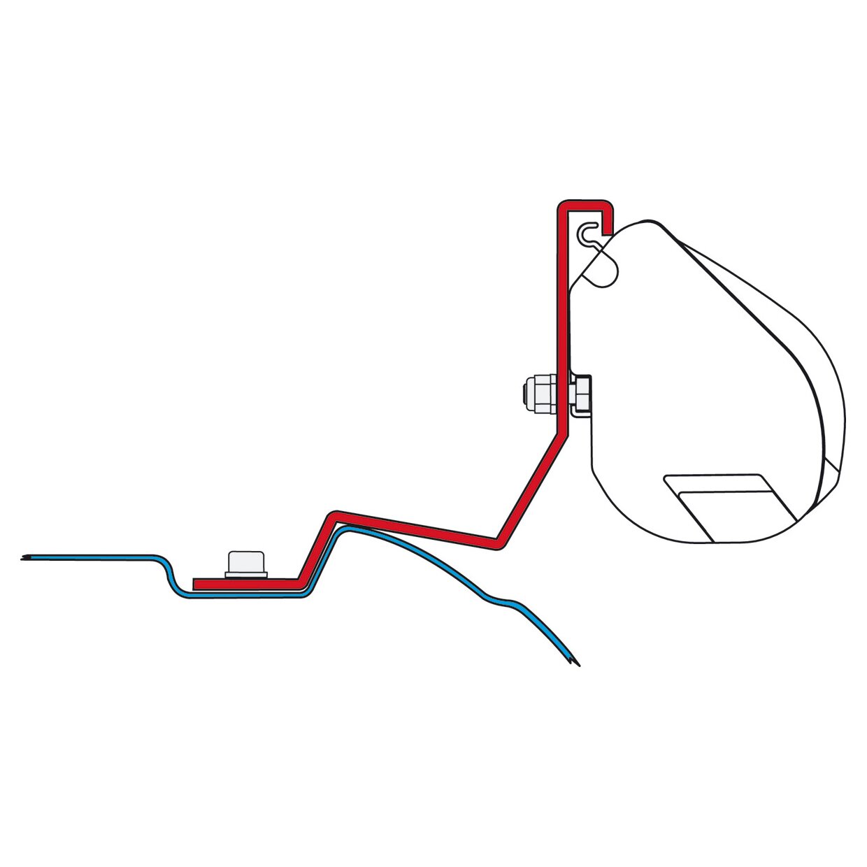 Fiamma Zestaw adapterów do markiz Mercedes Viano/Marco Polo/Vito/V-Class – Głęboka czerń