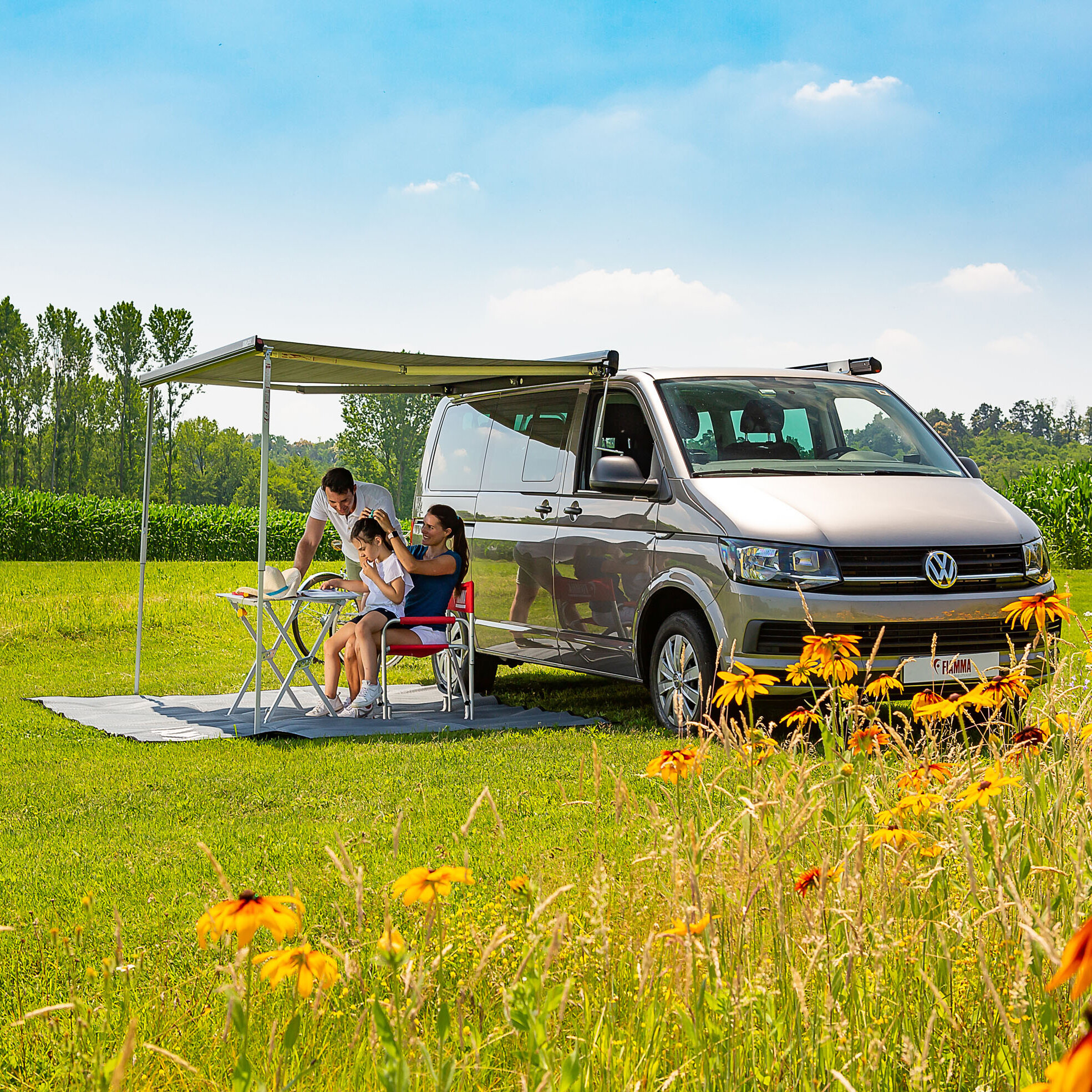 Fiamma Markiza F45s VW T5/T6 Multivan, czarna, 263 cm