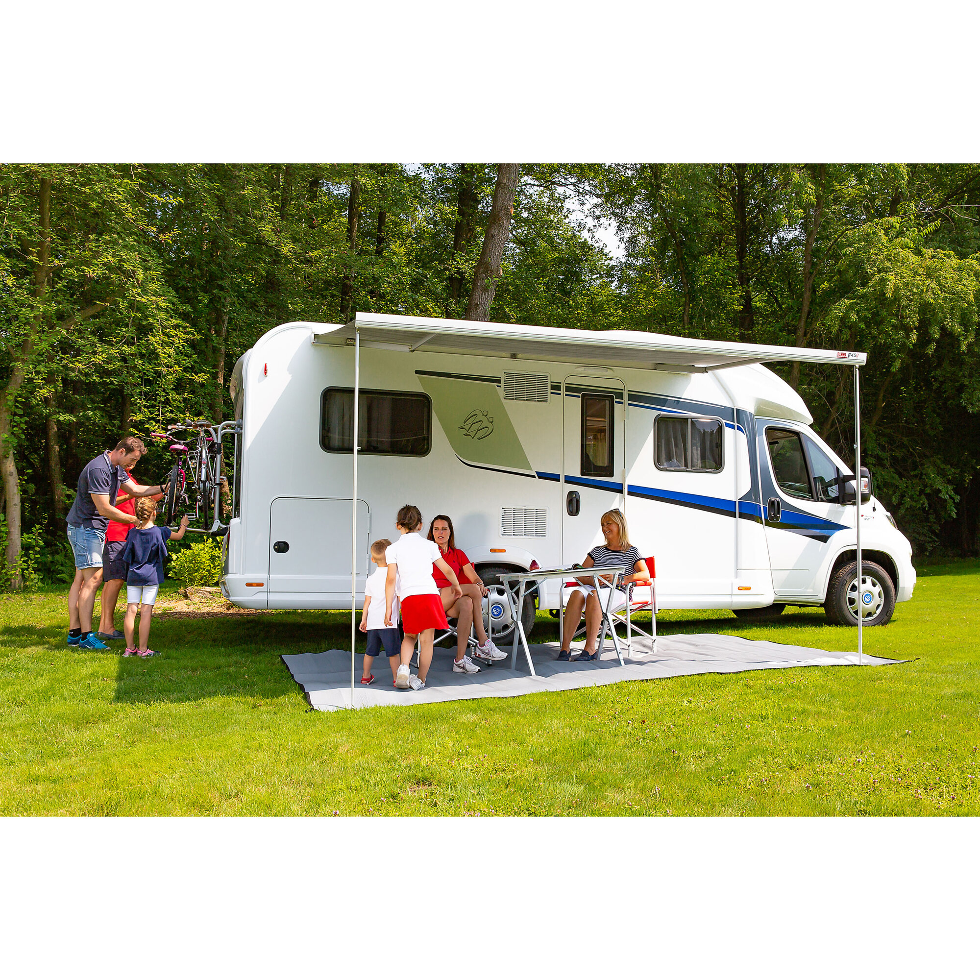 Fiamma Markiza F45 – biel polarna, 348 cm, błękit królewski