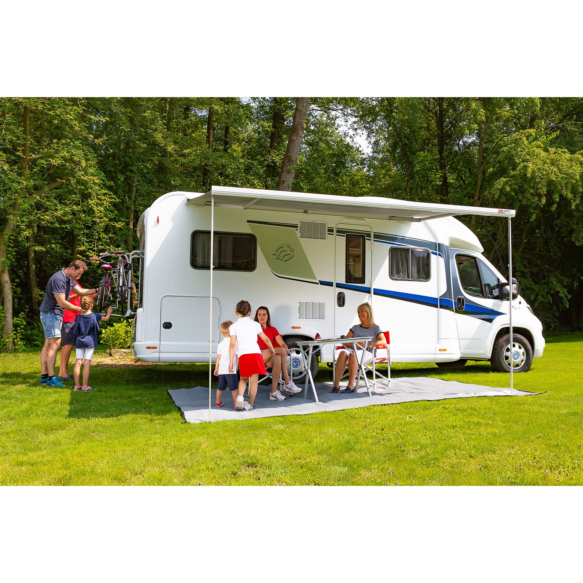 Fiamma Markiza F45 – biel polarna, 502 cm, błękit królewski