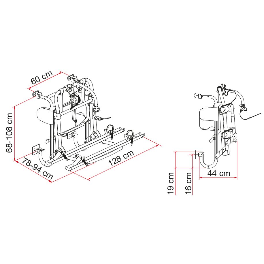 Fiamma Bagażnik na rowery Carry-Bike Motor Lift 77, srebrny