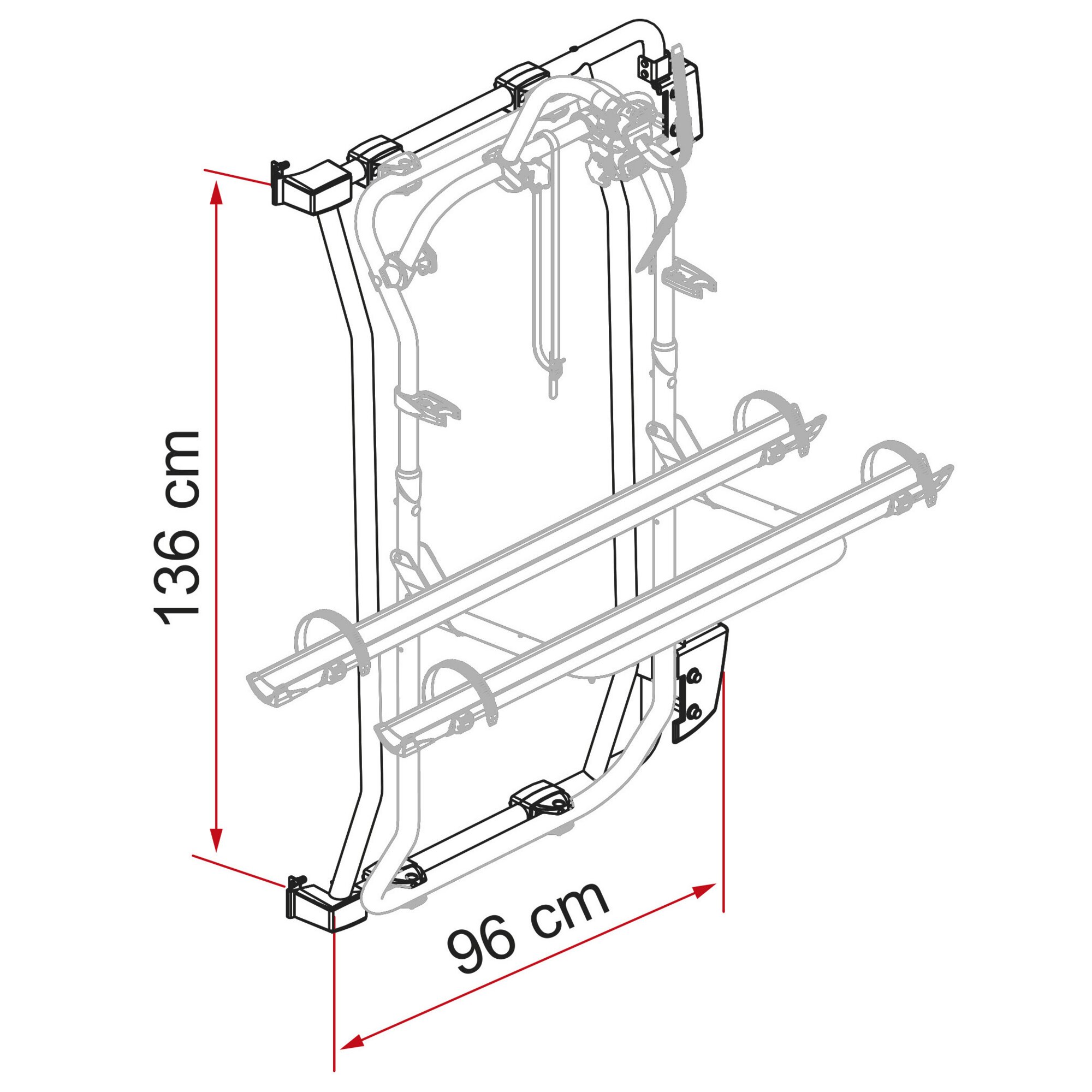 Fiamma Zestaw ramy do roweru transportowego do Fiata Ducato X250/X290, srebrna