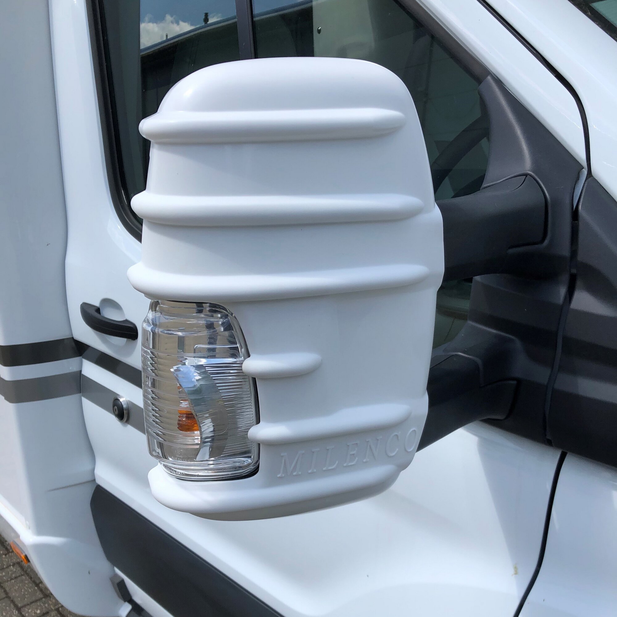Milenco Osłona lusterek Ford Transit Custom, kolor biały