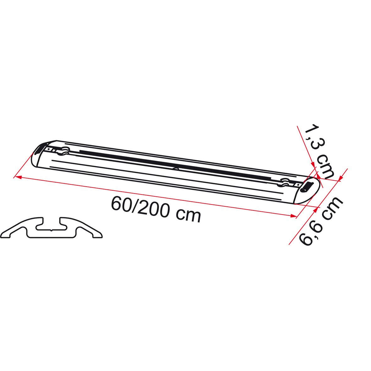 Fiamma Wielofunkcyjne poręcze garażowe Premium, 200 cm