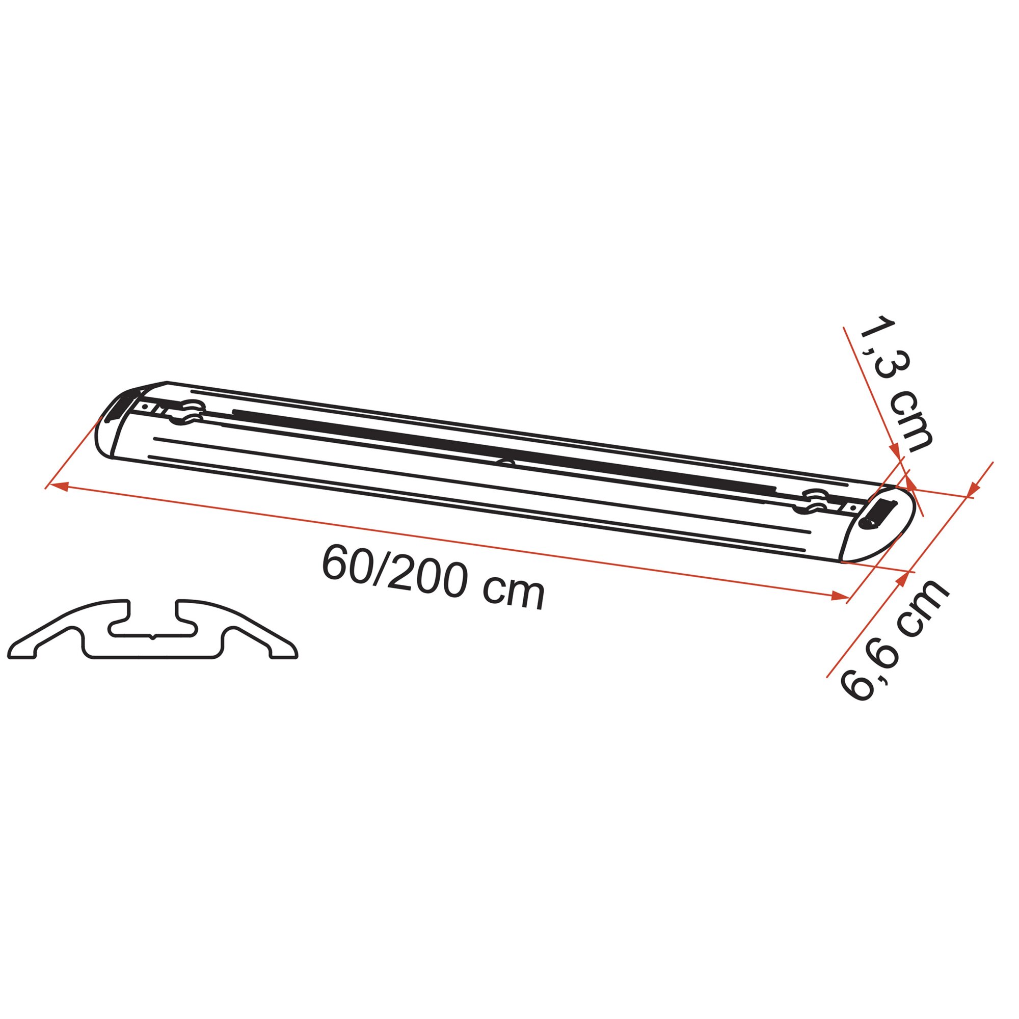 Fiamma Wielofunkcyjne poręcze garażowe Premium, 60 cm
