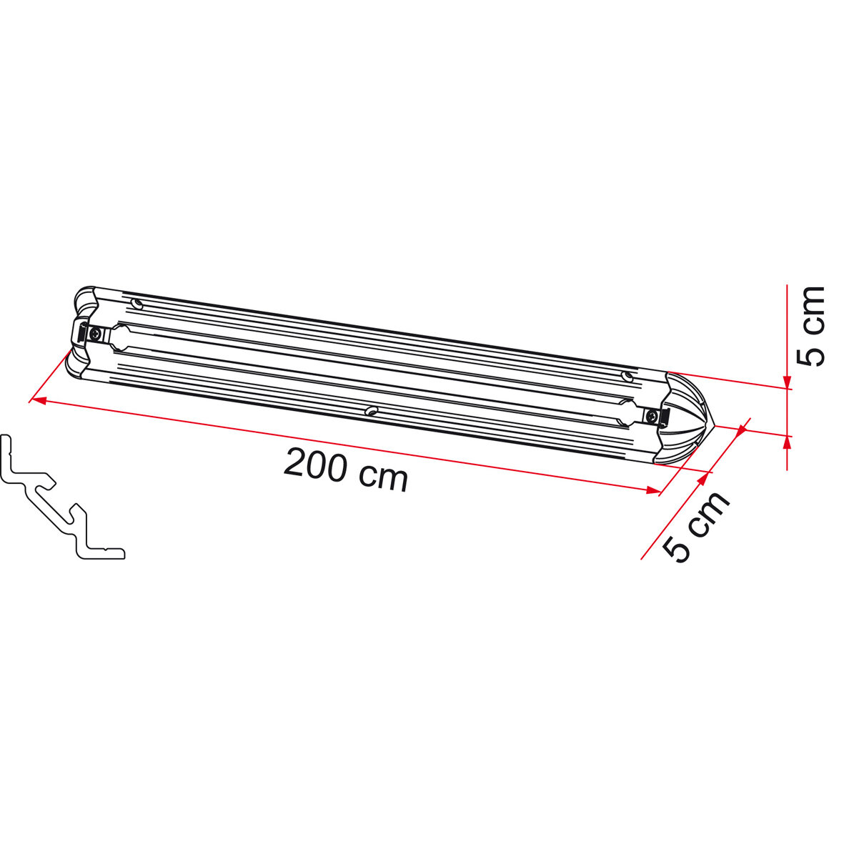 Fiamma Szyny mocujące do narożnika belek garażowych tylnego garażu