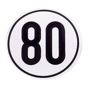 Menbaa Naklejka 80 km/h