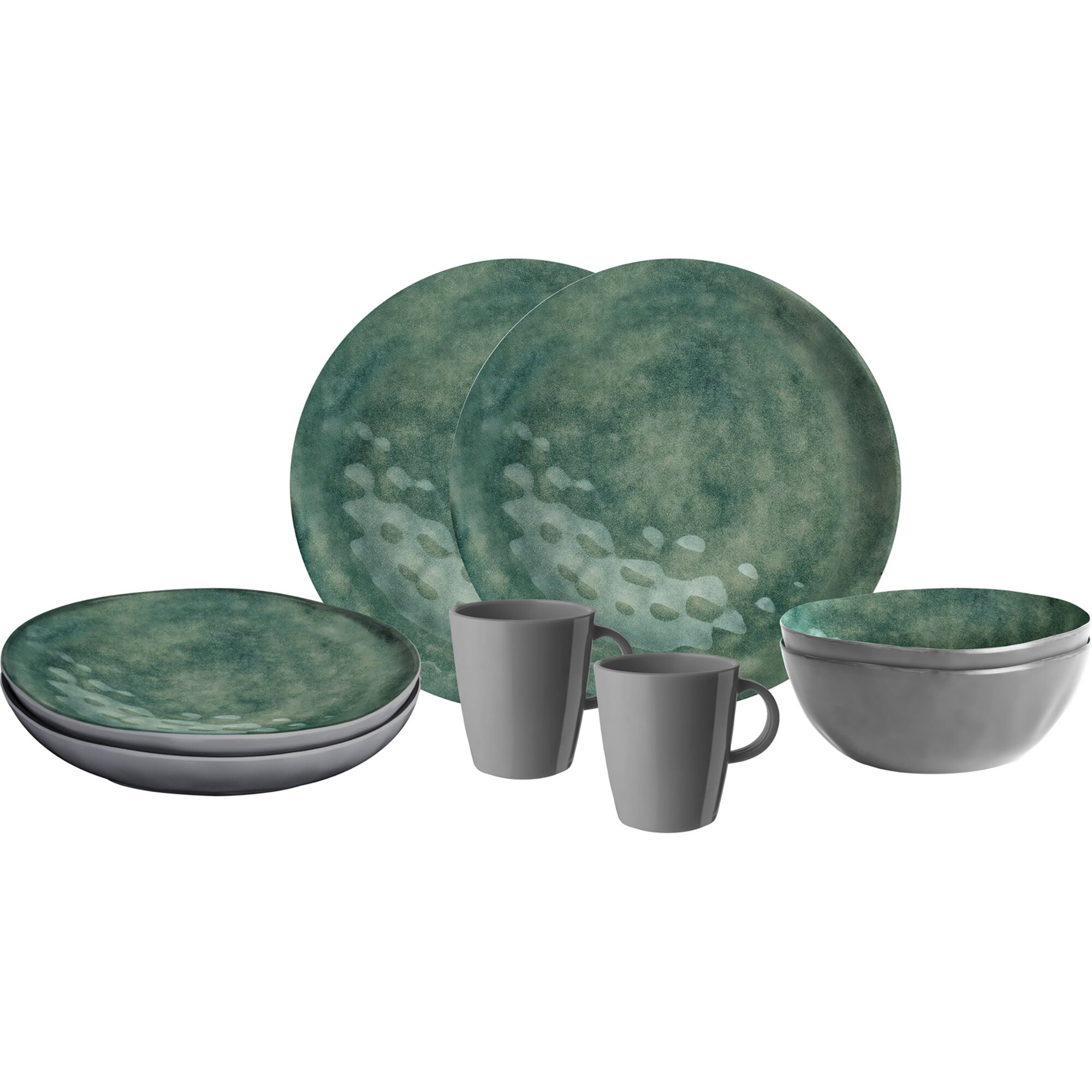 Brunner Zestaw zastawy stołowej w kolorze Venetian Sea Green, 8-częściowy zestaw zastawy stołowej