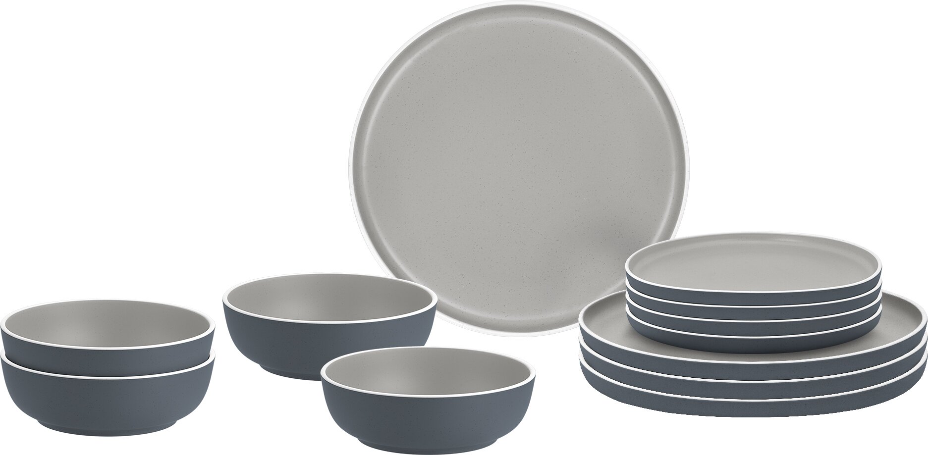 Brunner Zestaw zastawy stołowej Trilogy Grey, 12 szt
