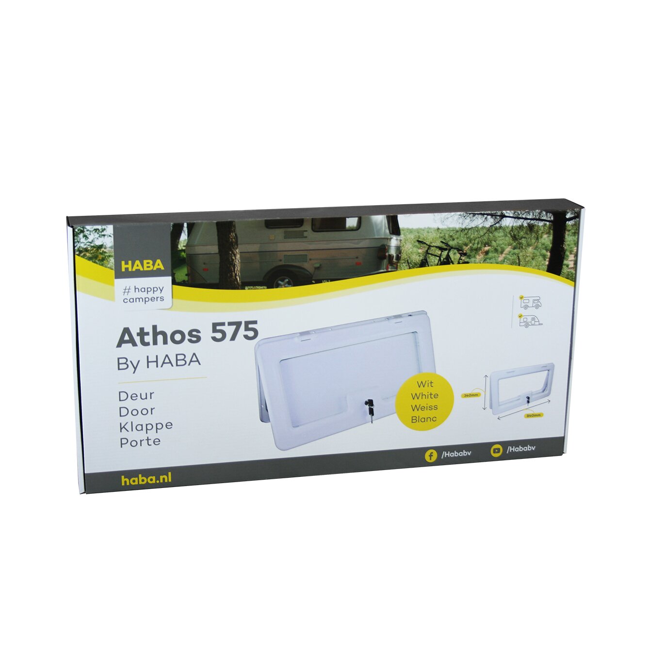 H.A.B.A. Drzwi serwisowe Crusader Athos, białe, 552 x 277 mm