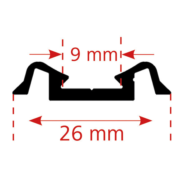 Knaus Tabbert Srebrna listwa wykończeniowa z rowkiem na wkładkę