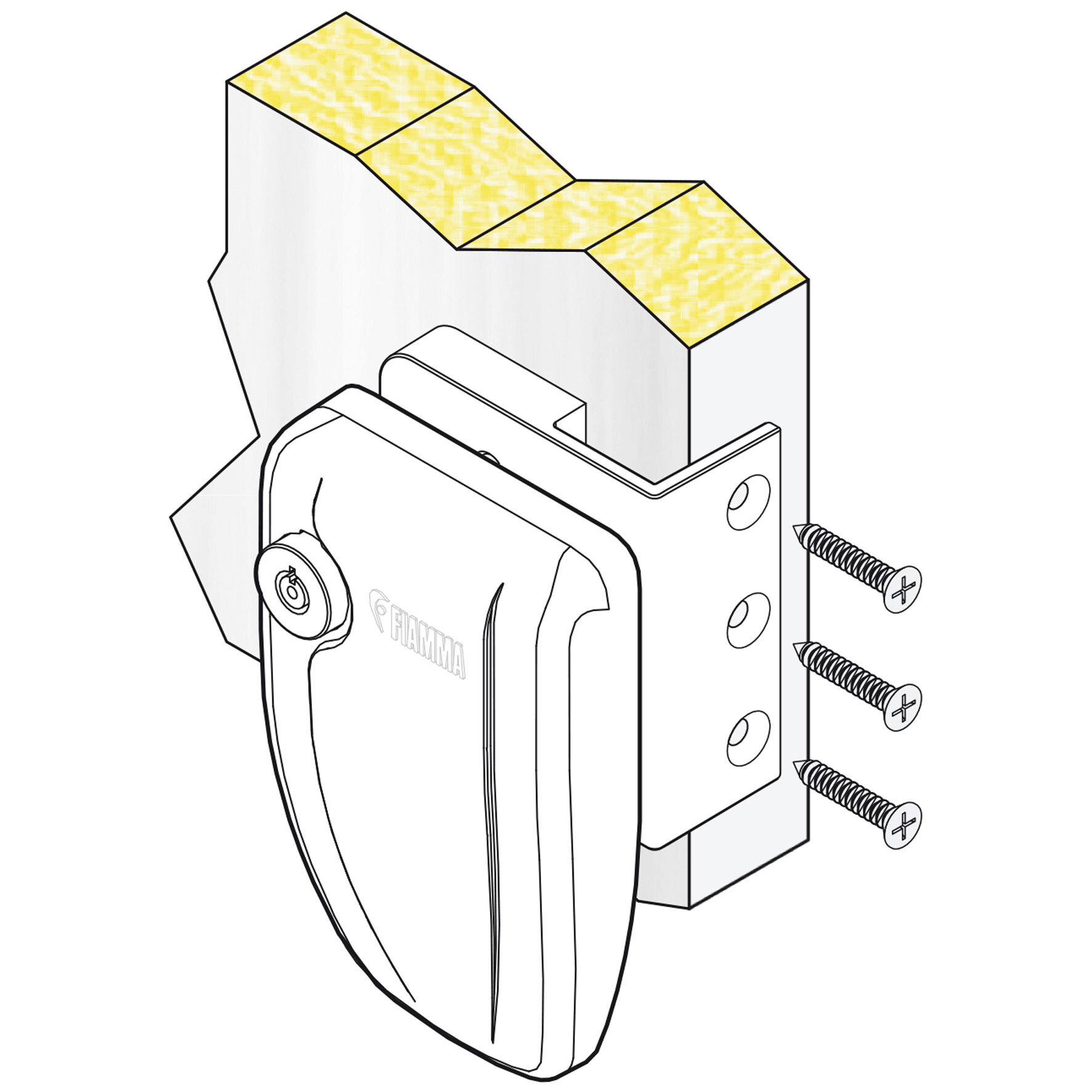 Fiamma Zamek drzwi Bezpieczna rama drzwi 3 System jednego klucza