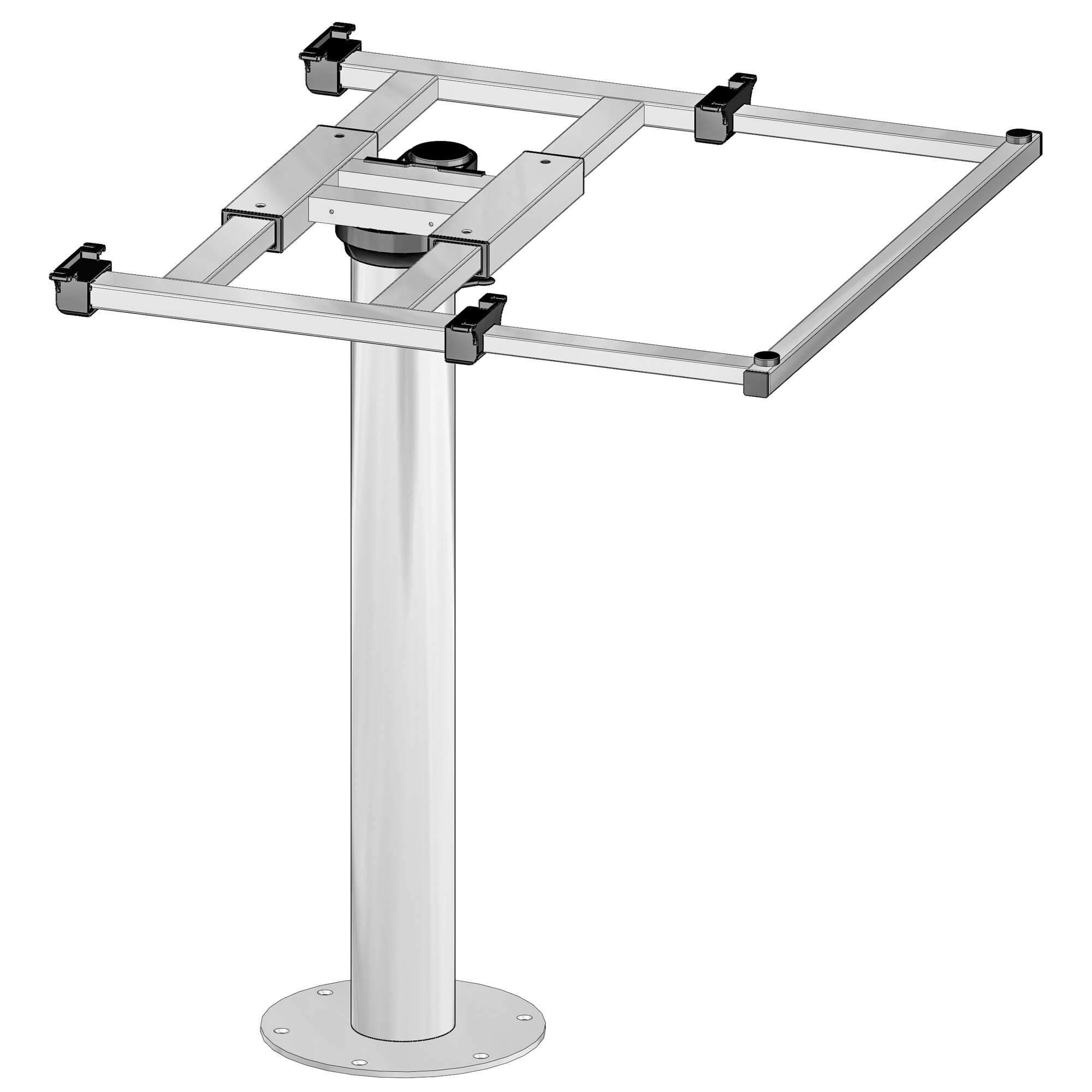 Ilse Zamocuj centralną nogę stołu za pomocą mechanizmu przesuwnego