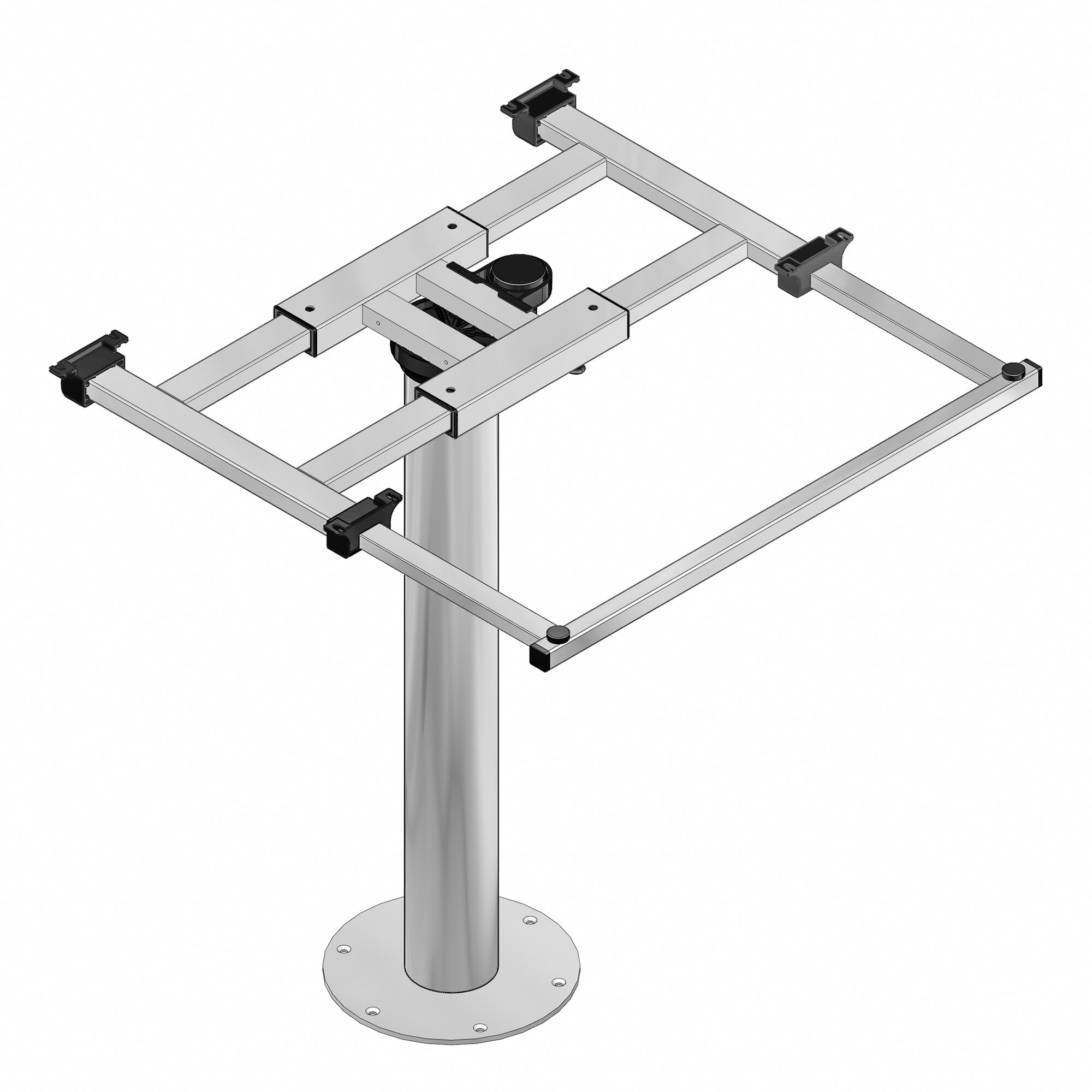 Ilse Zamocuj centralną nogę stołu za pomocą mechanizmu przesuwnego