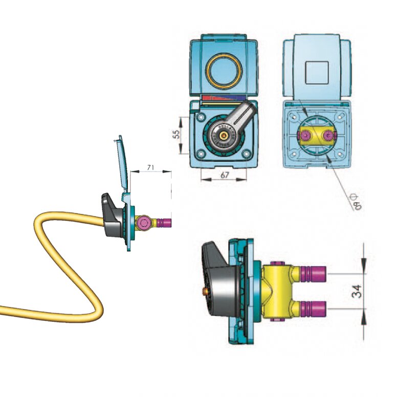LILIE Gniazdko wodne z głowicą prysznicową