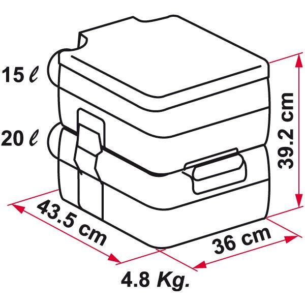 Fiamma Przenośna toaleta BI-POT, 392 mm