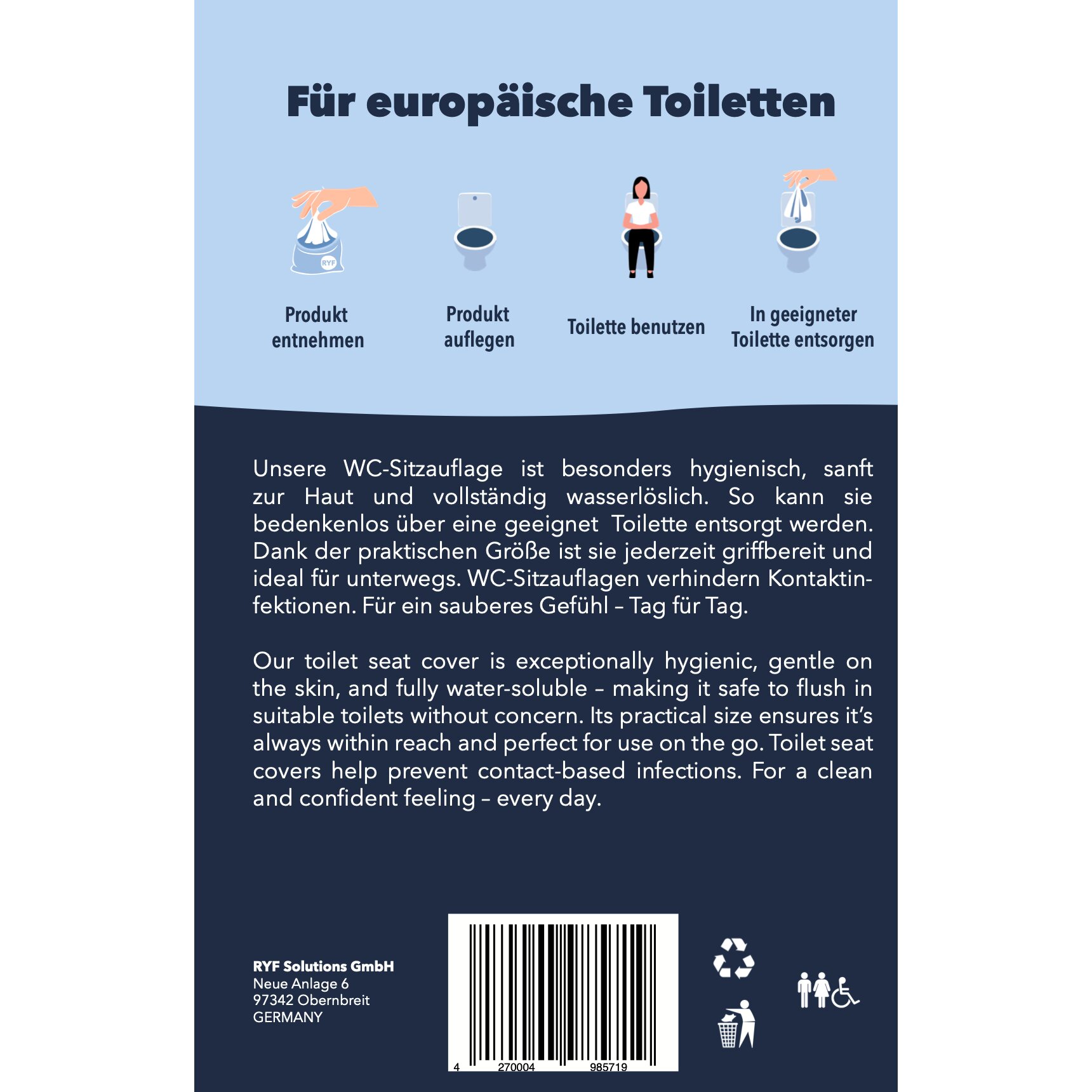 RYF Solutions GmbH Nakładka na deskę sedesową (25 szt.)