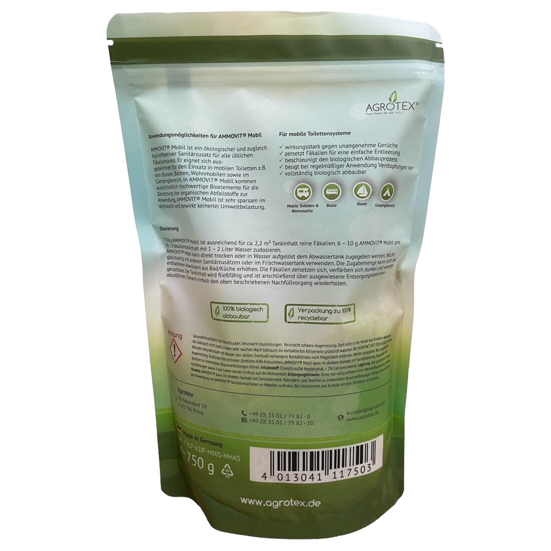 AGROTEX Ekologiczny dodatek sanitarny AMMOVIT Mobil do toalet kempingowych