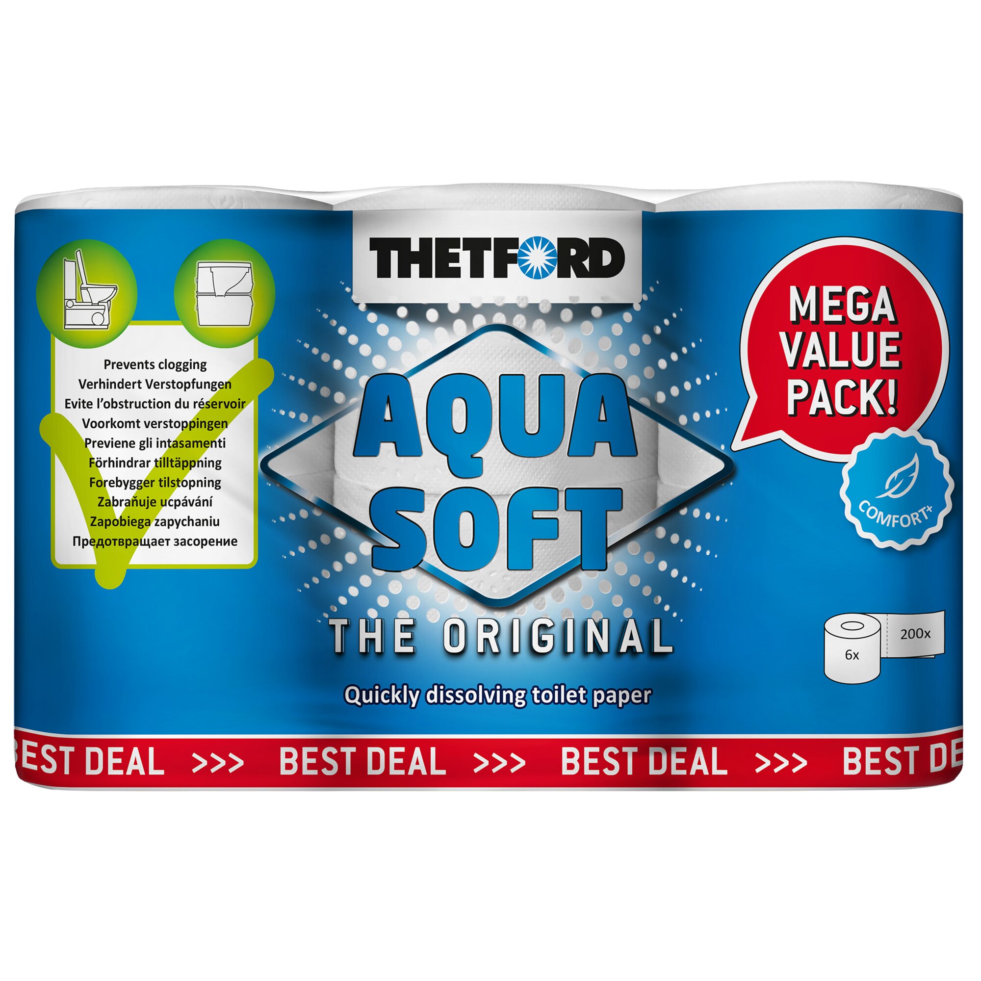 Thetford Papier toaletowy Aqua Soft, opakowanie 6 sztuk