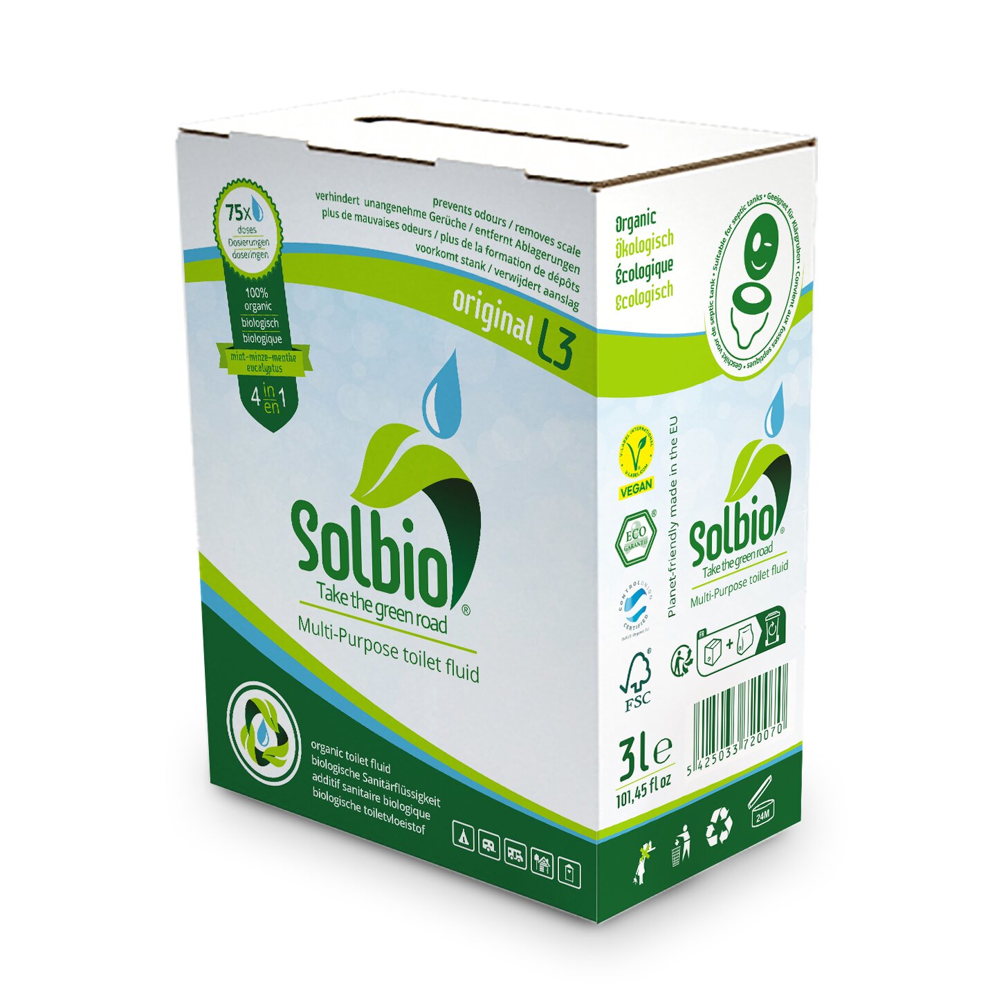 Solbio Dodatek do toalet 4 w 1, 3 l