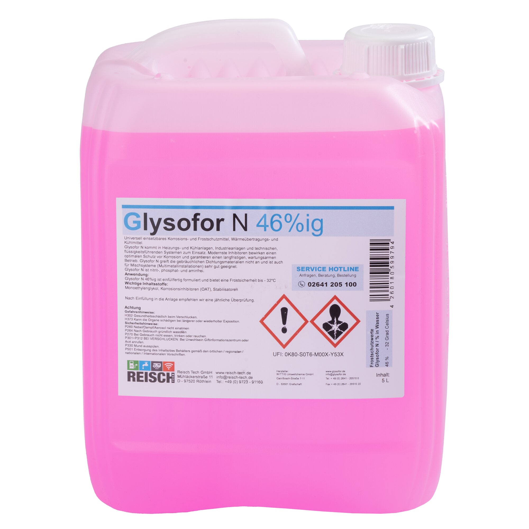 Reisch Tech Płyn niezamarzający Glylsofor N do instalacji grzewczych, 5 l