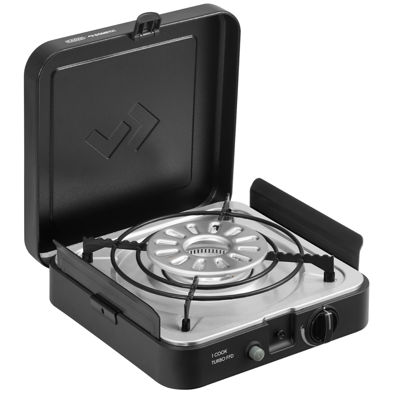 CADAC Gas Stove 1 Cook Turbo FFD Flat Plate, 50 mbar
