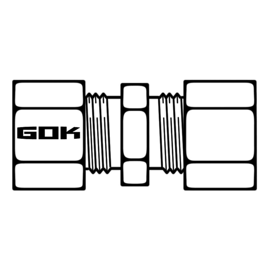 GOK Złącze śrubowe pierścienia zacinającego, RVS 8 x RVS 8