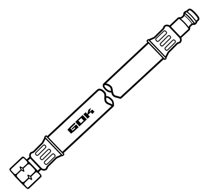 GOK Wąż średniociśnieniowy 10 bar, G 1/4 LH-ÜM x STN, 300 mm