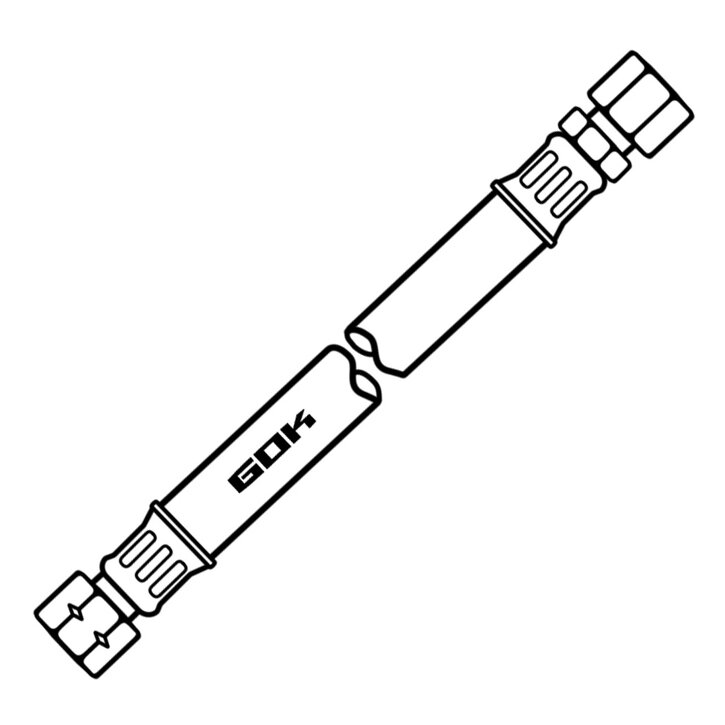 GOK Wąż średniociśnieniowy 10 bar, G1/4 LH-ÜM x RVS 8, 400 mm