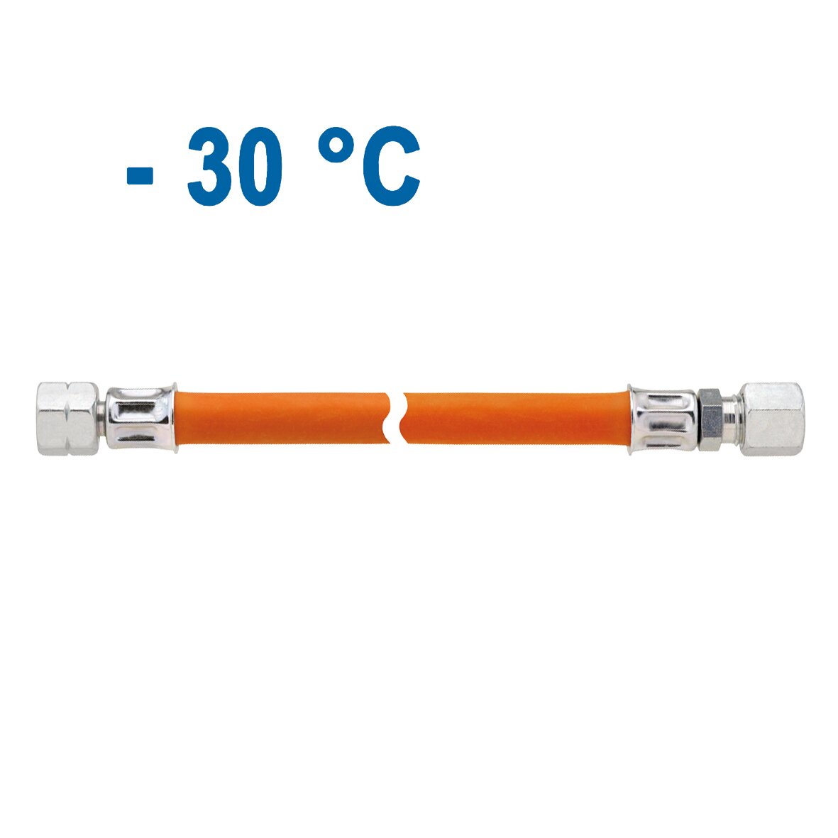 GOK Wąż średniociśnieniowy 10 bar, G1/4 LH-ÜM x RVS 8, 400 mm