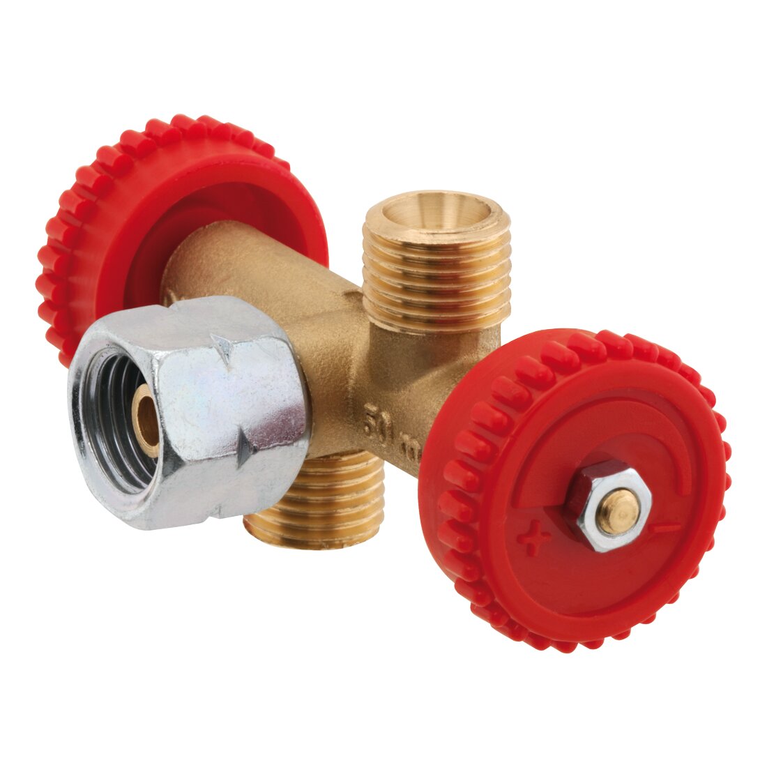 GOK Zawór odgałęziony, G 1/4 LH-ÜM x 2 x G 1/4 LH-KN