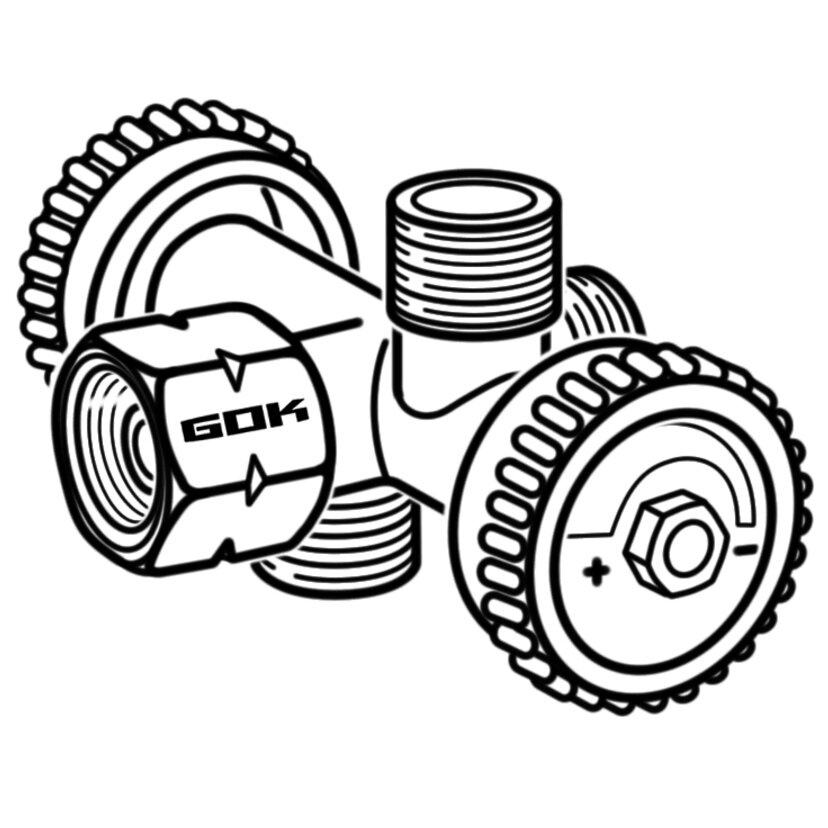 GOK Zawór odgałęziony, G 1/4 LH-ÜM x 3 x G 1/4 LH-KN