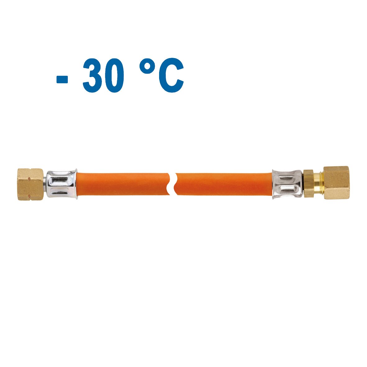 GOK Wąż średniociśnieniowy MS 10 bar, 400 mm, G 1/4 LH-ÜM x RVS 8