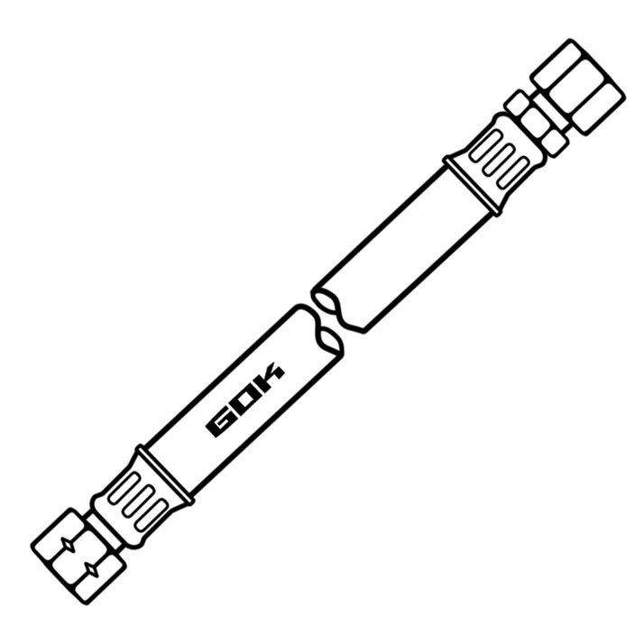 GOK Wąż średniociśnieniowy MS 10 bar, 400 mm, G 1/4 LH-ÜM x RVS 8