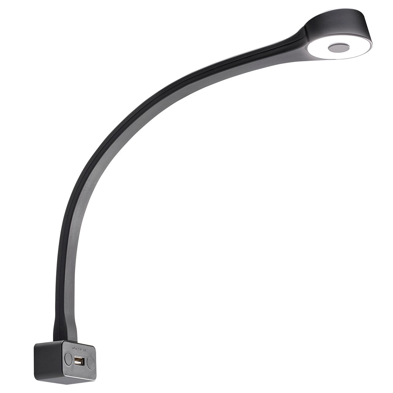 Fawo Lampa na gęsiej szyi typu F, czarna